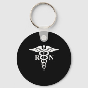 Rn Nurse Caduceus Medical Symbol Nursing Logo Gesc Schlüsselanhänger