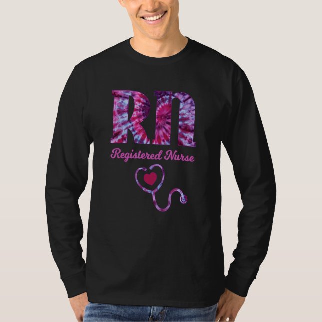 Rn Nurse Gefärbte Krawatte Nurse Er Nurse Cna Nurs T-Shirt (Vorderseite)