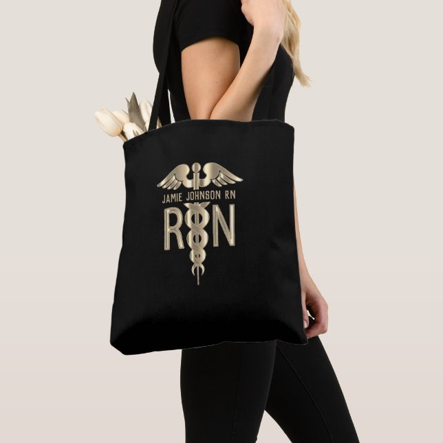 RN Nurse - Gold und Schwarz Tasche (Von Nahem)
