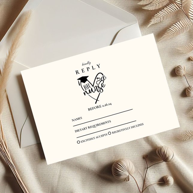 RN Nurse Graduation Party RSVP Karte (Von Creator hochgeladen)