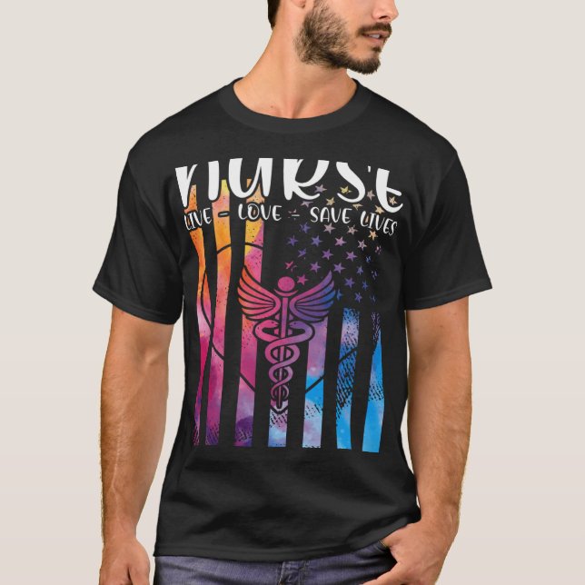 RN Nurse Live Love Save Lives ER Nursing School L& T-Shirt (Vorderseite)