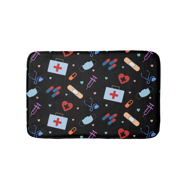 RN Nurse Nursing Student | Medizinisches Muster Badematte (Vorderseite)
