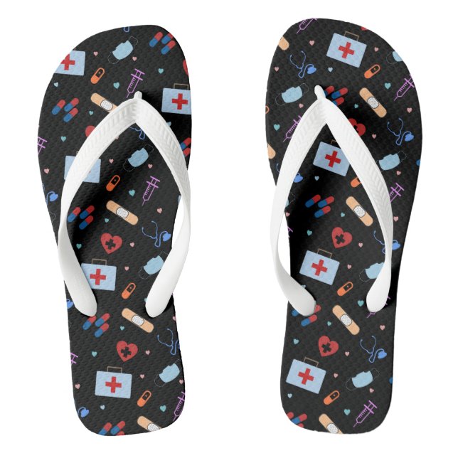 RN Nurse Nursing Student | Medizinisches Muster Flip Flops (Fußbett)