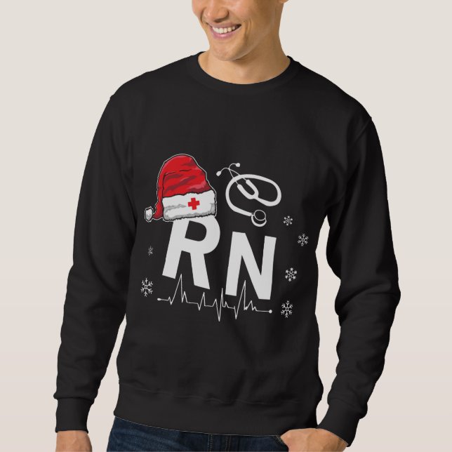 RN Nurse Nursing Weihnachtsmannmütze Weihnachten W Sweatshirt (Vorderseite)