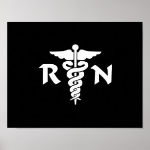 RN Nurses and Medical Symbol Poster