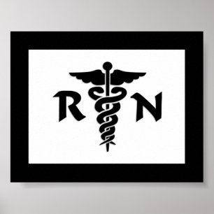 RN Nurses and Medical Symbol Poster