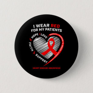 Rn Nurses I Tragen Red Heart Disease Awareness Button