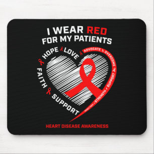 Rn Nurses I Tragen Red Heart Disease Awareness Mousepad