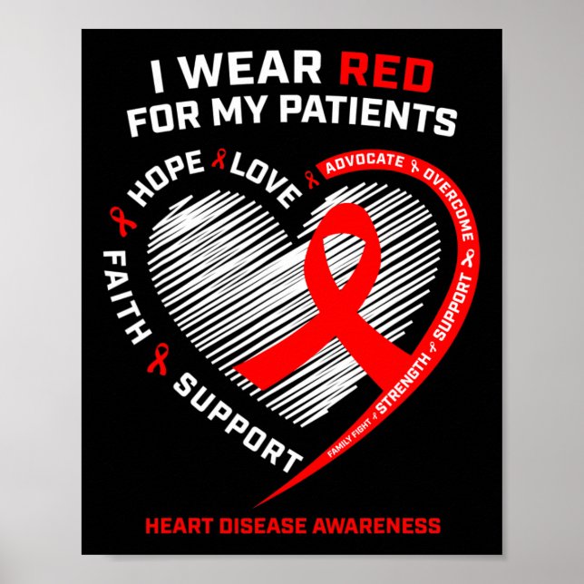 Rn Nurses I Tragen Red Heart Disease Awareness Poster (Vorne)