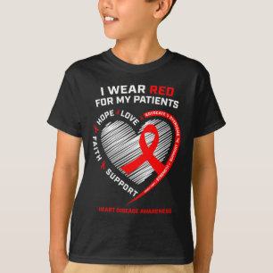 Rn Nurses I Tragen Red Heart Disease Awareness T-Shirt