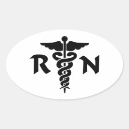RN Nurses Medical Symbol Ovaler Aufkleber