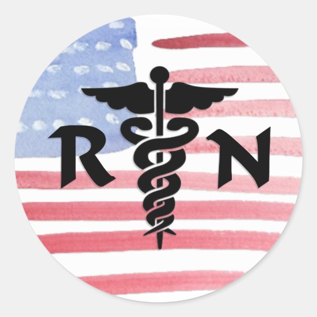 RN Nurses Medical Symbol Runder Aufkleber (Vorderseite)