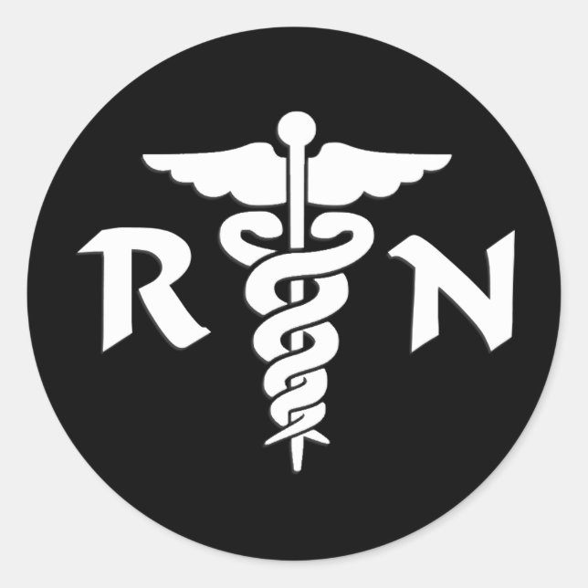 RN Nurses Medical Symbol Runder Aufkleber (Vorderseite)