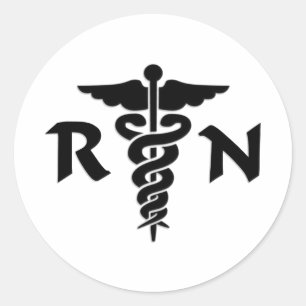 RN Nurses Medical Symbol Runder Aufkleber