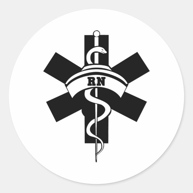 RN Nurses Runder Aufkleber (Vorderseite)