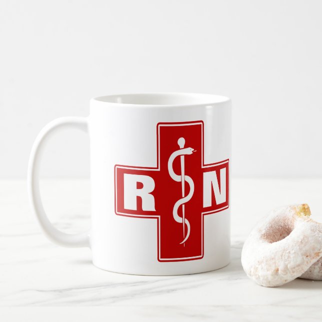 RN oder Initialen der Krankenversicherung Kaffeetasse (Mit Donut)