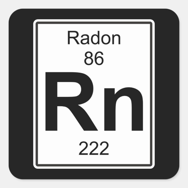 Rn - Radon Quadratischer Aufkleber (Vorderseite)