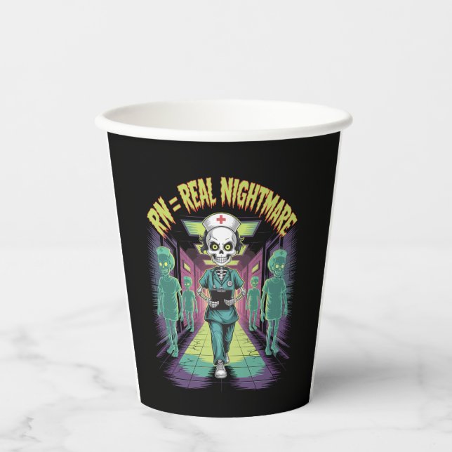 RN = Real Nightmare Halloween Nurie Pappbecher (Vorderseite)