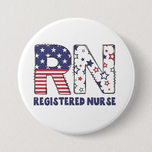 RN Registered Nurse 4. Juli Subtle American Button