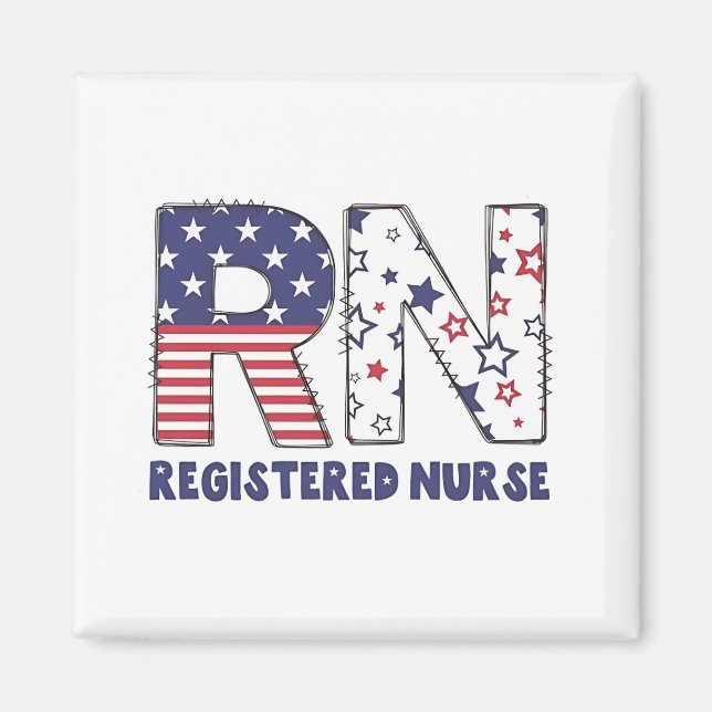 RN Registered Nurse 4. Juli Subtle American Magnet (Vorne)