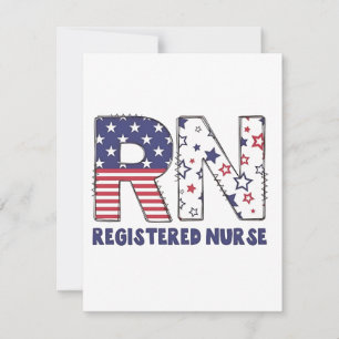 RN Registered Nurse 4. Juli Subtle American Mitteilungskarte