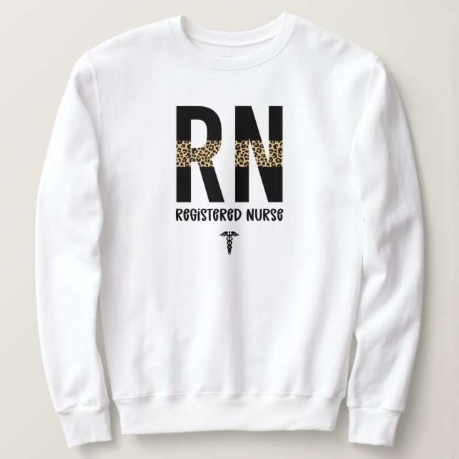 RN Registered Nurse Cheetah Nurse Abschluss Sweatshirt (Design vorne)