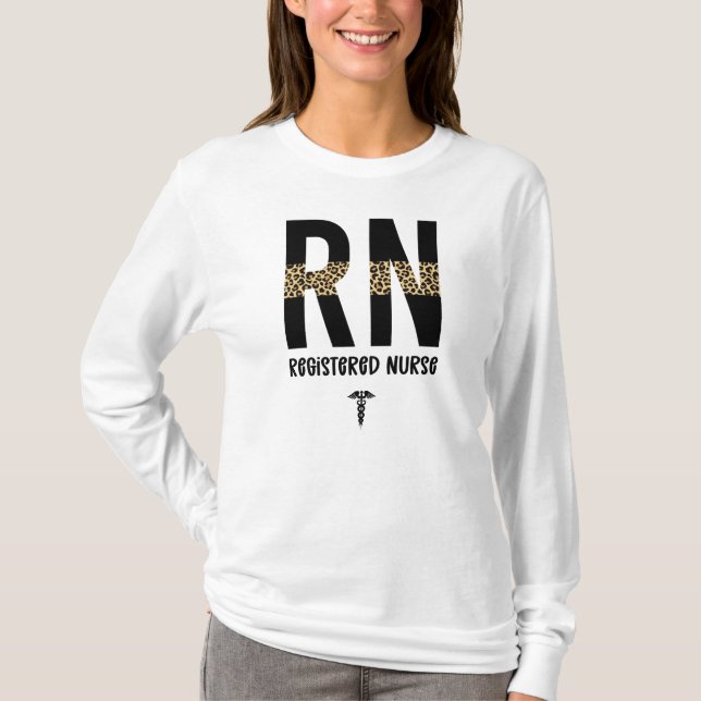 RN Registered Nurse Cheetah Nurse Abschluss T-Shirt (Vorderseite)