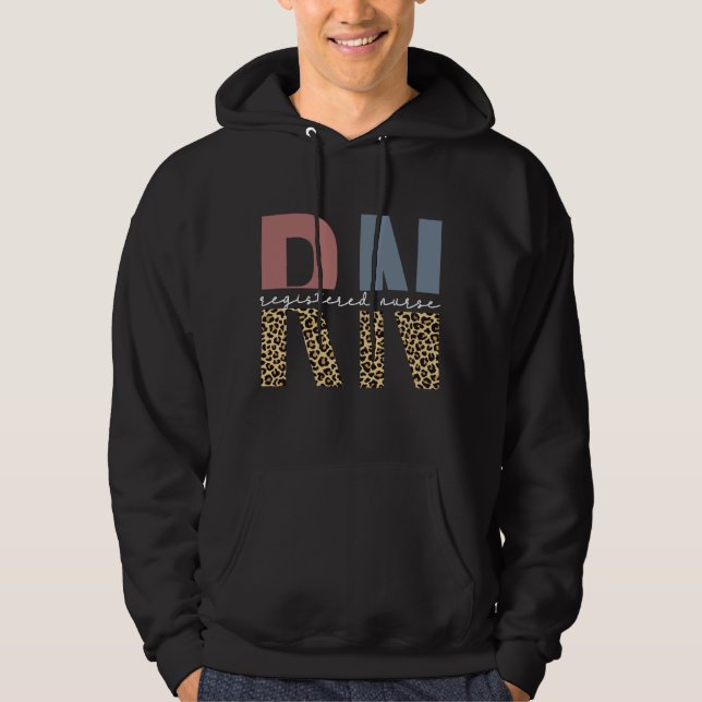 RN Registered Nurse Cheetah Print Abschluss Hoodie (Vorderseite)