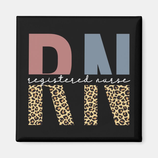 RN Registered Nurse Cheetah Print Abschluss Magnet (Vorne)