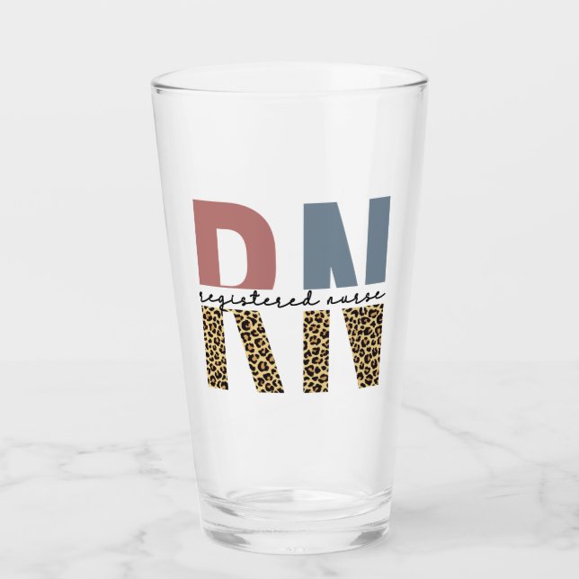RN Registered Nurse Cheetah Print Nurse Abschluss Glas (Vorderseite)