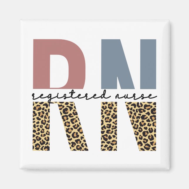 RN Registered Nurse Cheetah Print Nurse Abschluss Magnet (Vorne)