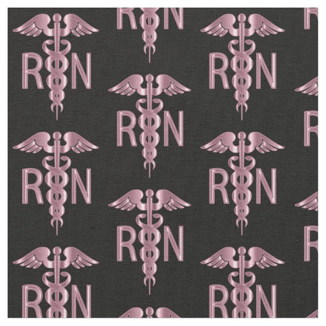 RN Registered Nurse - Rose Gold Pattern Stoff (Nahaufnahme)
