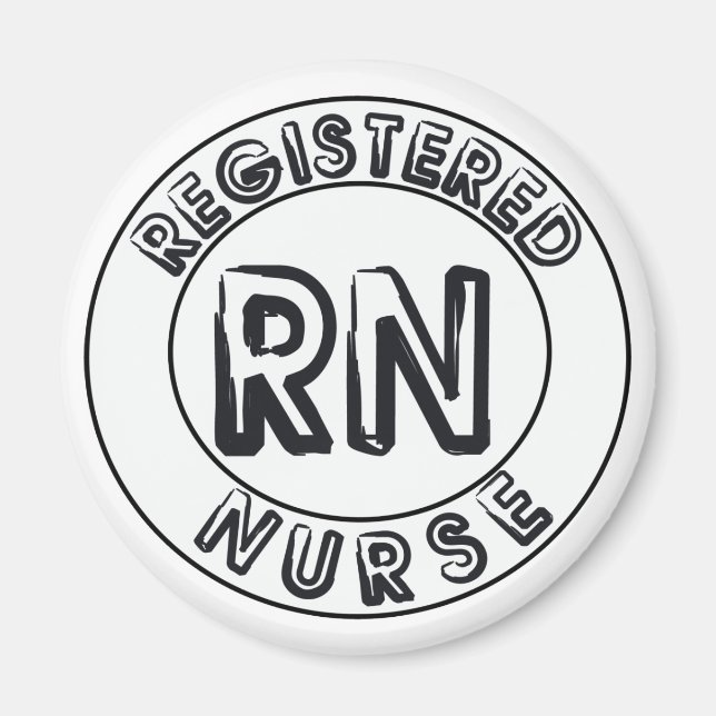RN REGISTRIERTES NURSE-LOGO-ABZEICHEN MAGNET (Vorne)