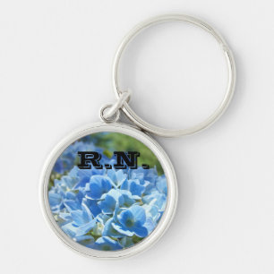RN Schlüsselanhängers Blue Hydrangea Blume Nurses Schlüsselanhänger