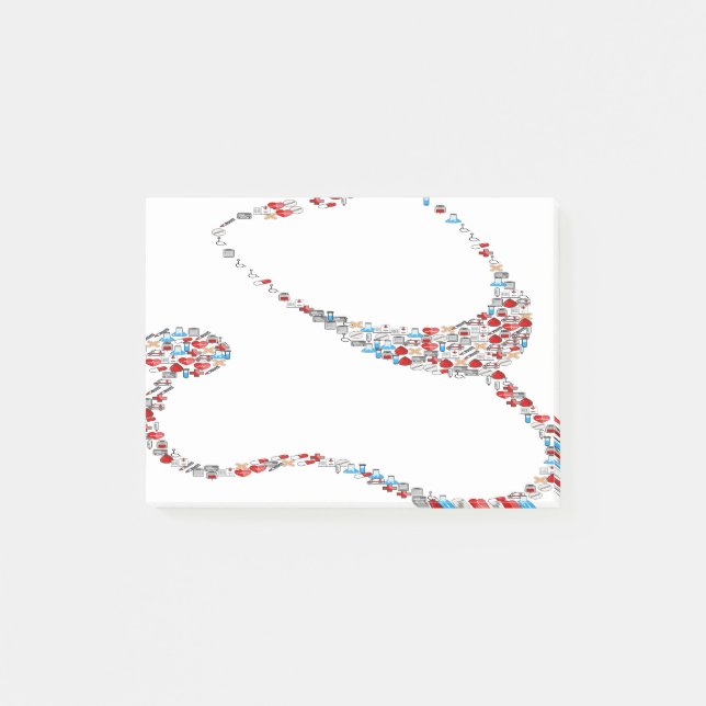 RN Stethoskop Post-it Klebezettel (Vorderseite)