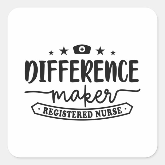 RN svg, Registered Nurse svg, differenz Quadratischer Aufkleber (Vorderseite)