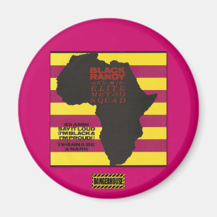 Rnd. Magnet schwarzer Randy Idi Amin Dangerhouse