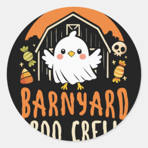 Rnyard Boo Crew - Süße Halloween-Bauernhoftiere  Runder Aufkleber