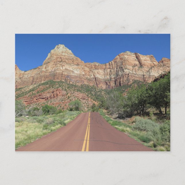 Road at Zion National Park USA Postkarte (Vorderseite)