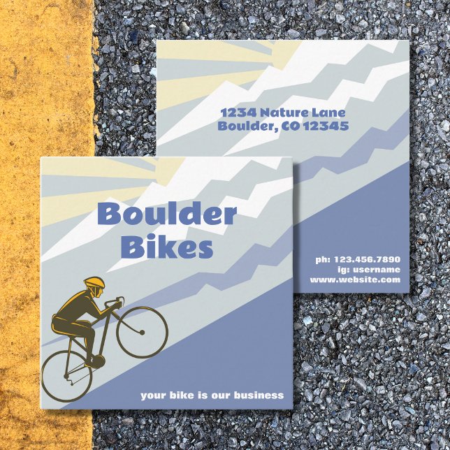 Road Bike - Bike Shop - Bike-Reparatur Quadratische Visitenkarte (Von Creator hochgeladen)