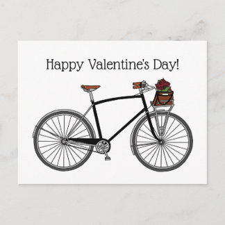 Road Bike Happy Valentine's_White Postkarte