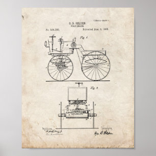 Road Engine Patent - Old Look Poster