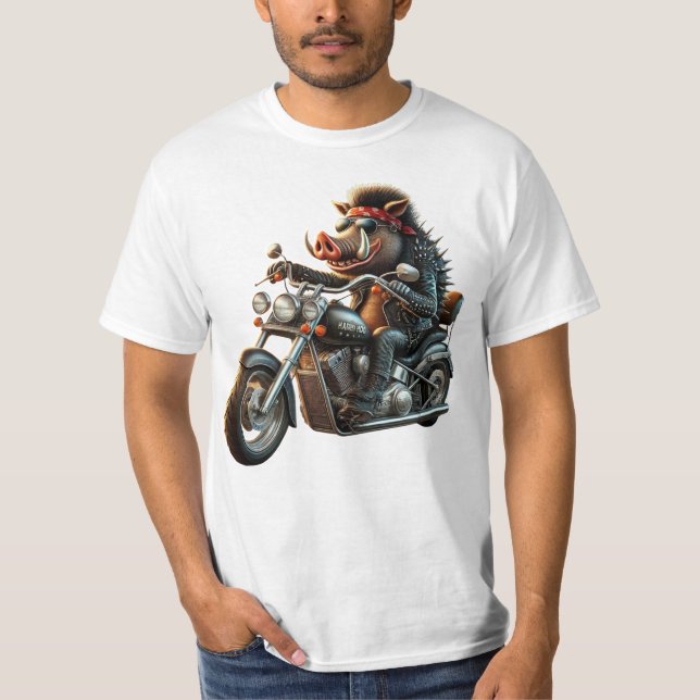 Road Hog Biker T-Shirt | Rebel Motorcycle Hog Desi (Vorderseite)