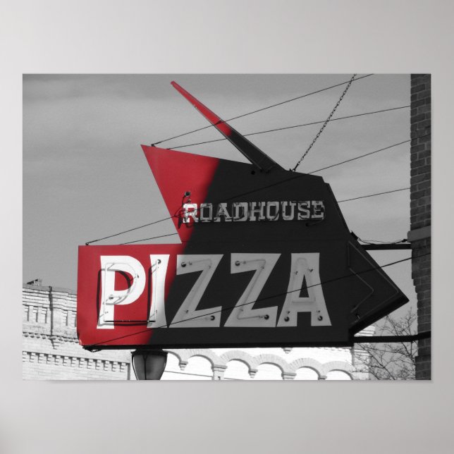 Road House Pizza Sign Poster (Vorne)