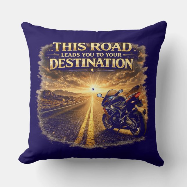 Road Leads to Your Destination Throw Pillow Kissen (Vorderseite)