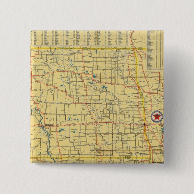 Road Map N & S Dakota Button (Vorderseite)