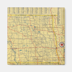 Road Map N & S Dakota Magnet
