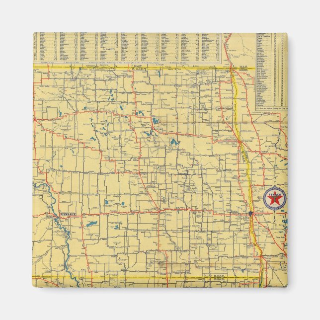 Road Map N & S Dakota Magnet (Vorne)