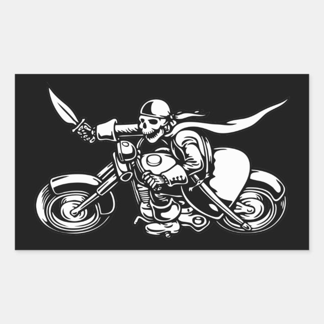 Road Pirate - bw Rechteckiger Aufkleber (Vorderseite)