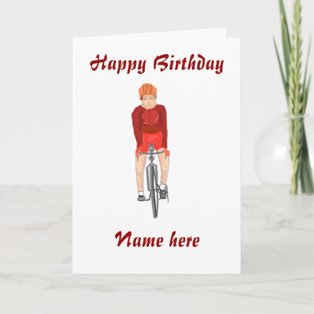 Road Racing Cyclist, man, Name vorne hinzufügen Karte (Vorderseite)